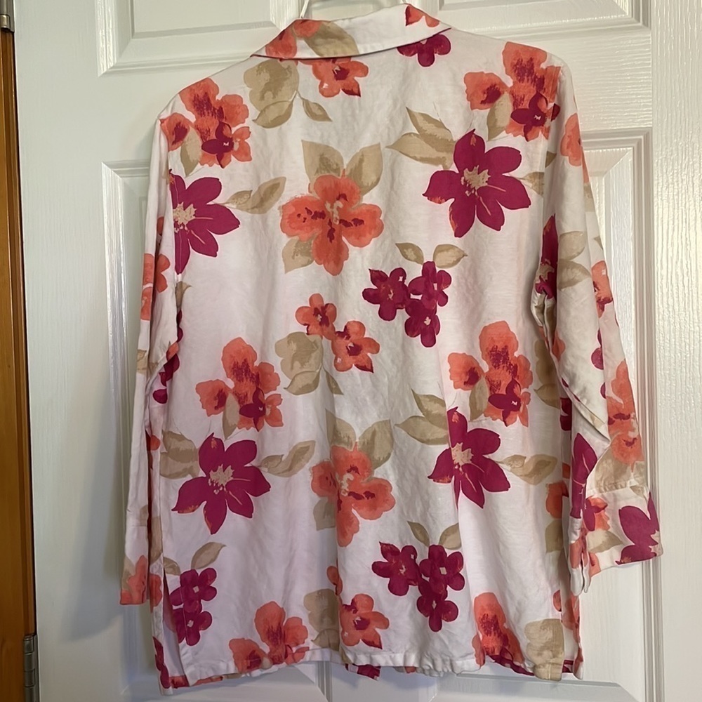 FRENCH LAUNDRY Floral Button Down Collared Blouse, Women’s M, Multicolor - Picture 6 of 7